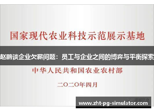 赵鹏谈企业欠薪问题:员工与企业之间的博弈与平衡探索 赵鹏谈企业欠薪问题:员工与企业之间的博弈与平衡探索